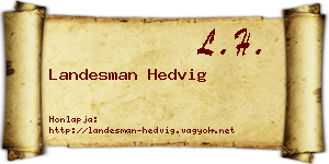 Landesman Hedvig névjegykártya